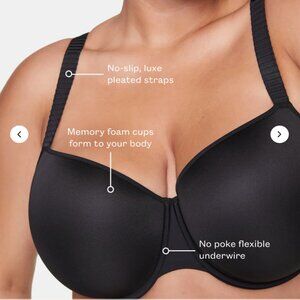 Set of 2 Third Love Classic 24/7 T-shirt bras, 36E, Smooth Black and Soft Pink